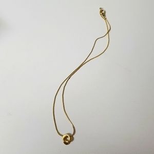 Petite feminine gold tone love infinity knot necklace